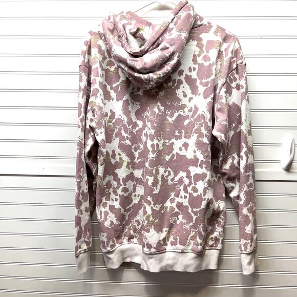 Gymshark Mauve & White Camo Print Hoodie Size S Oversized - Picture 2 of 11